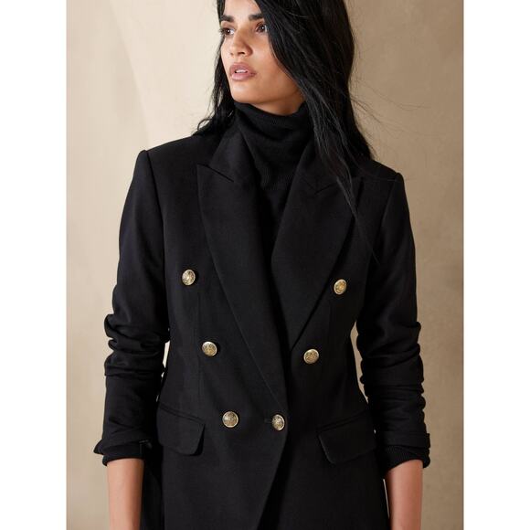 Banana Republic Flannel Icon Blazer Black - Picture 1 of 9